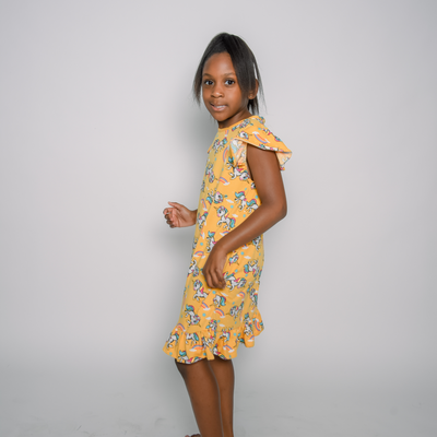 Yellow Unicorn Nightgown, Girls Yellow Unicorn Night Dress