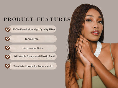 18 Inch Million Twist Shoulder Length Wig, Hair Braided Wigs For Women