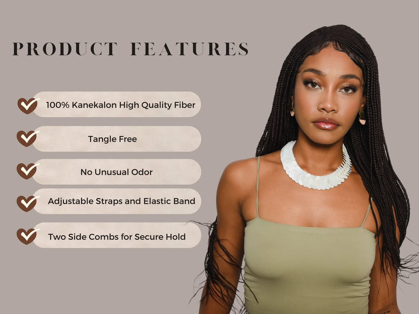 28 Inch Cornrow Box Braided Wig, 36” Twirl Braid Wigs 13X6 Lace Closure