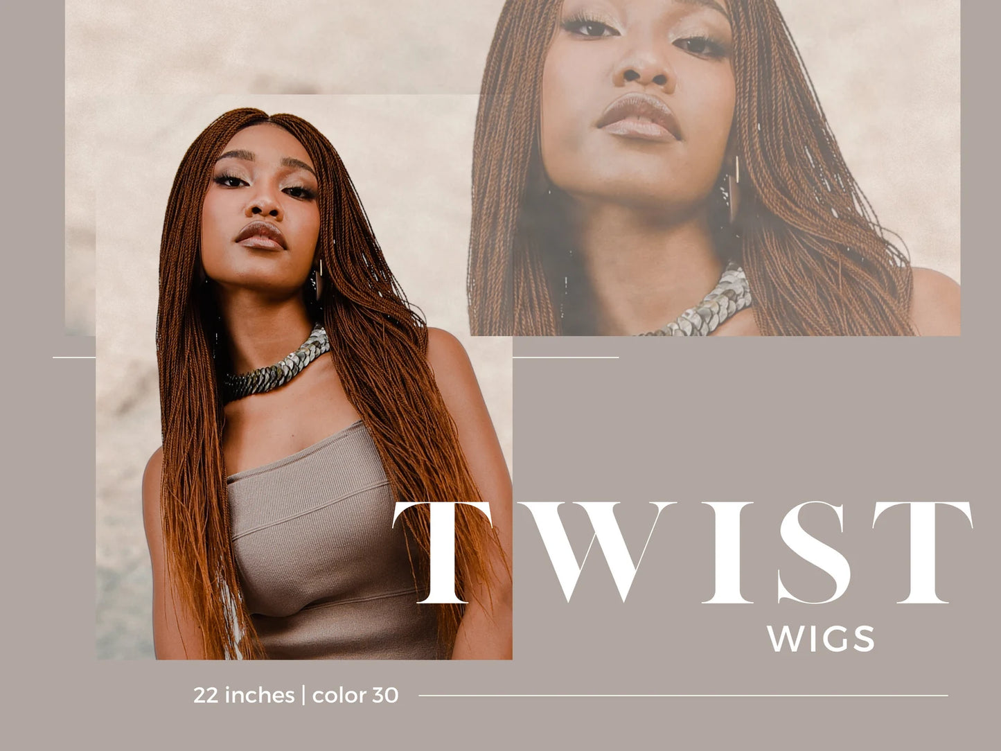 22 Inches Senegalese Micro Million Twist Wig, Braided Stylish Wig