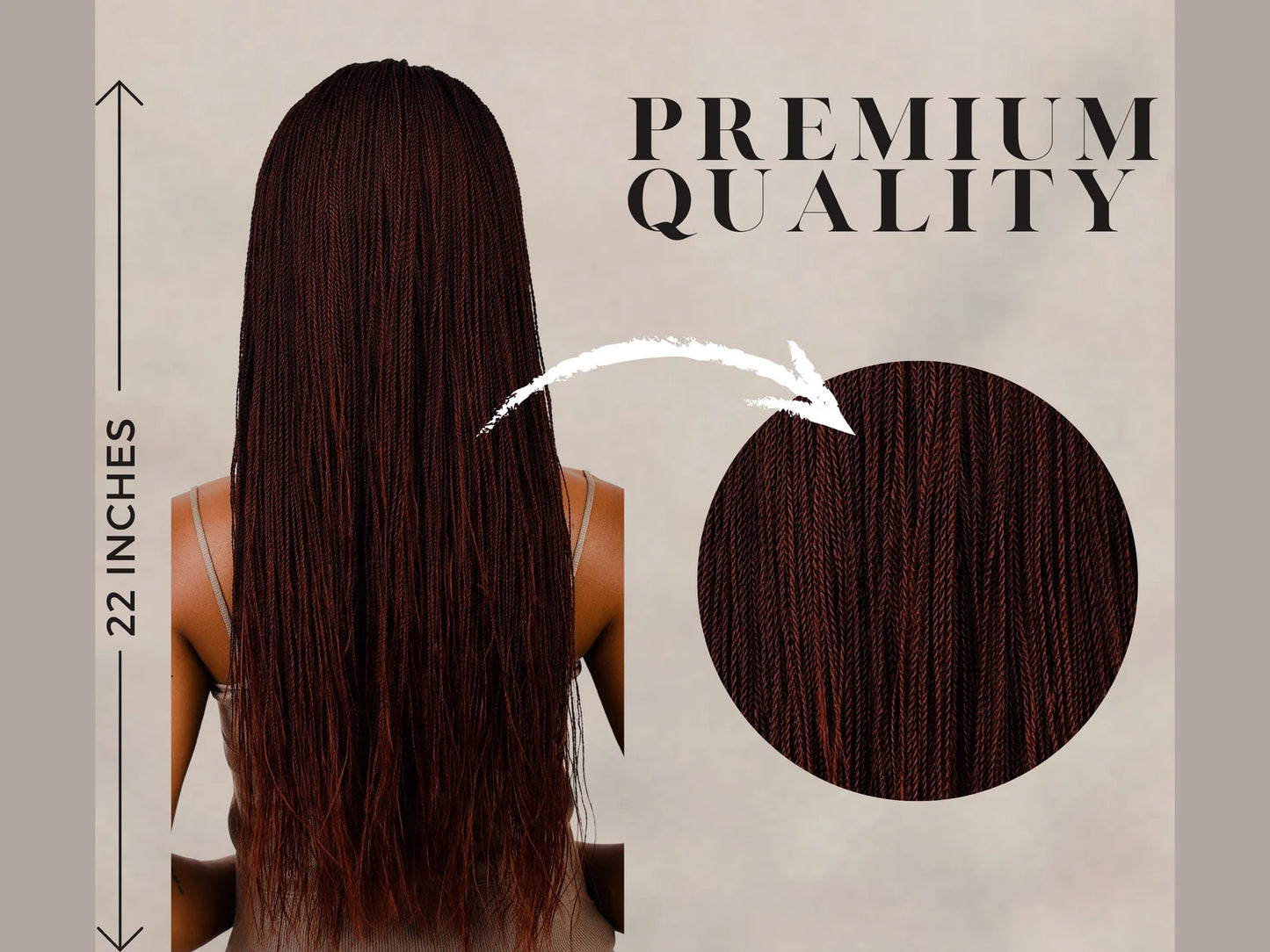 22 Inches Micro Million Twist Wig, Black Women Braided Wig 35 Color