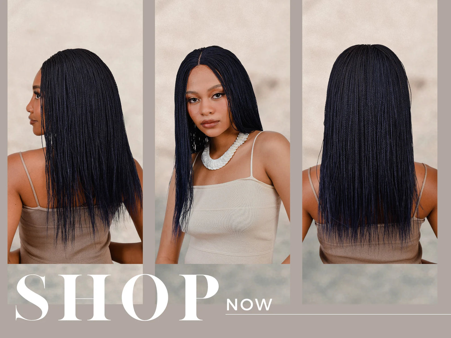 18 Inch Deep Blue Micro Million Twist Wigs, Lace Closure Braided Wig