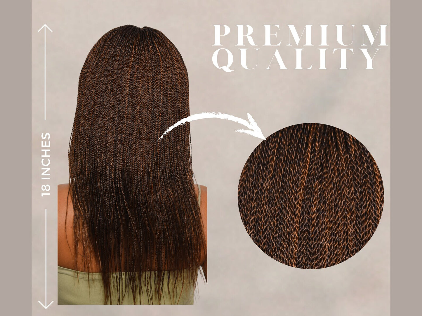 18 Inch Million Twist Shoulder Length Wig, Hair Braided Wigs For Women