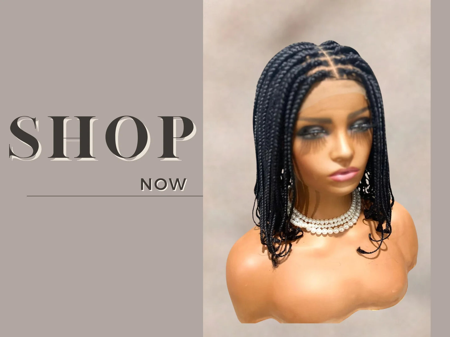 12 Inch Bob Braided Twist Wig, Box Braids Senegalese Closure Wigs