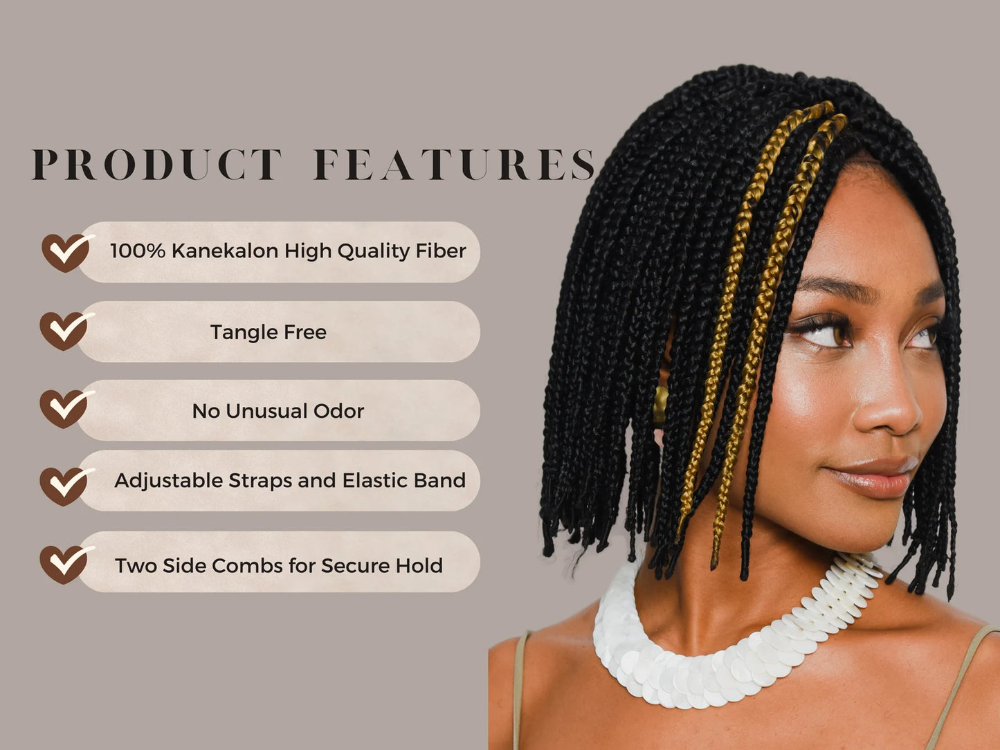 10 Inch Short Box Bob Braid Wig For Black Women, Ready to Ship Wig