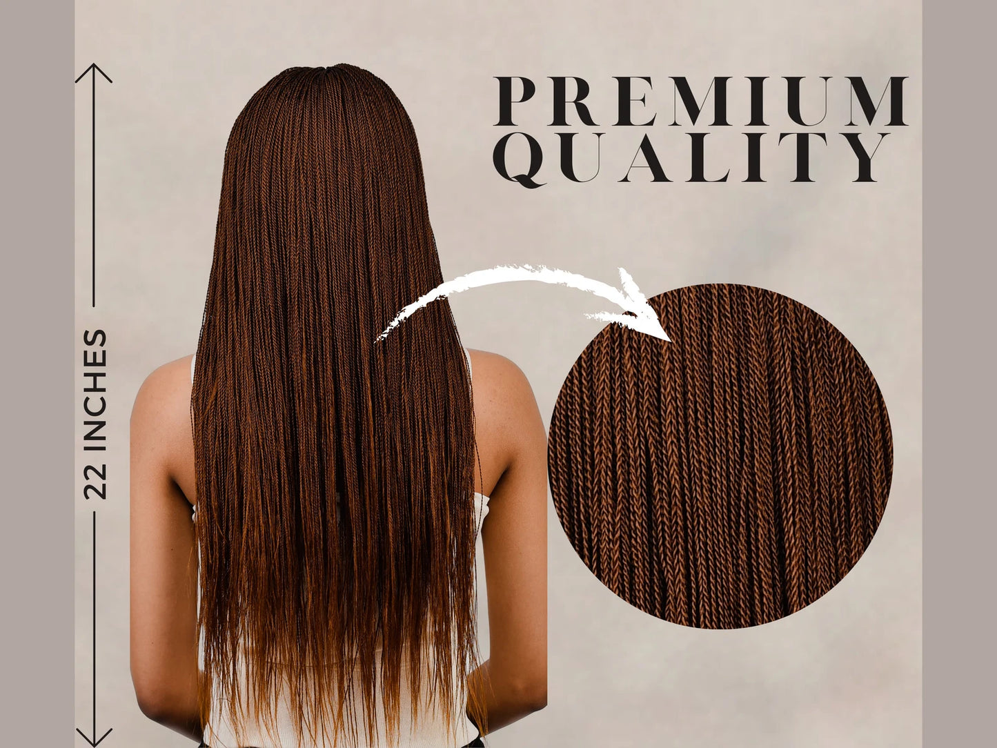 22 Inches Senegalese Micro Million Twist Wig, Braided Stylish Wig