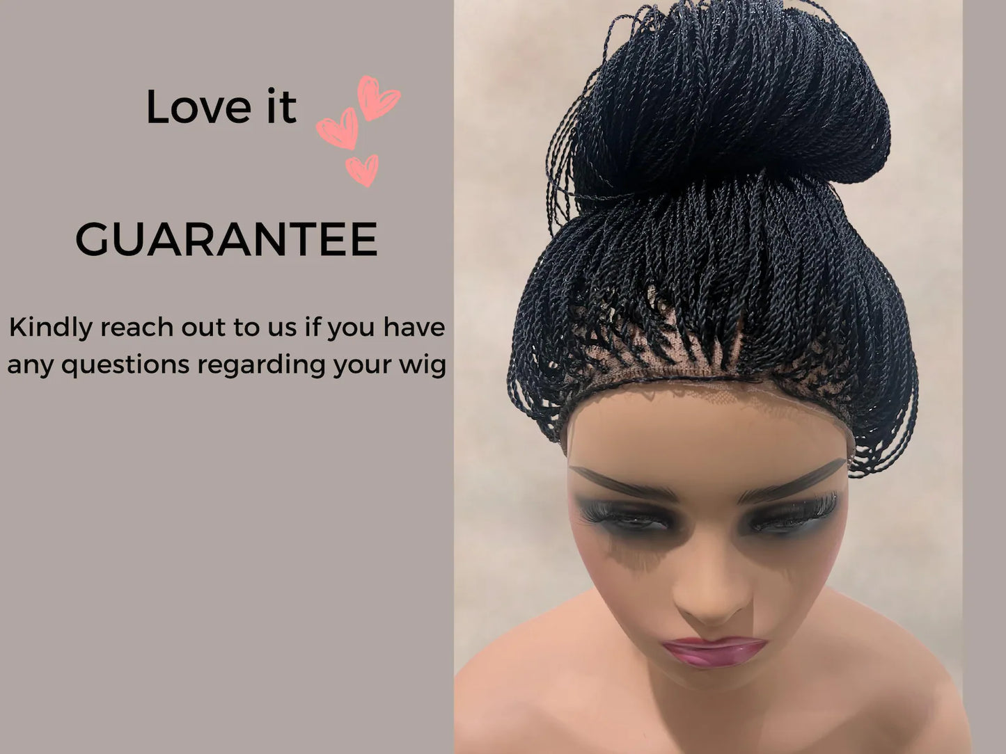 22 Inch Micro Million Braided Full Lace Wig, African American Wig