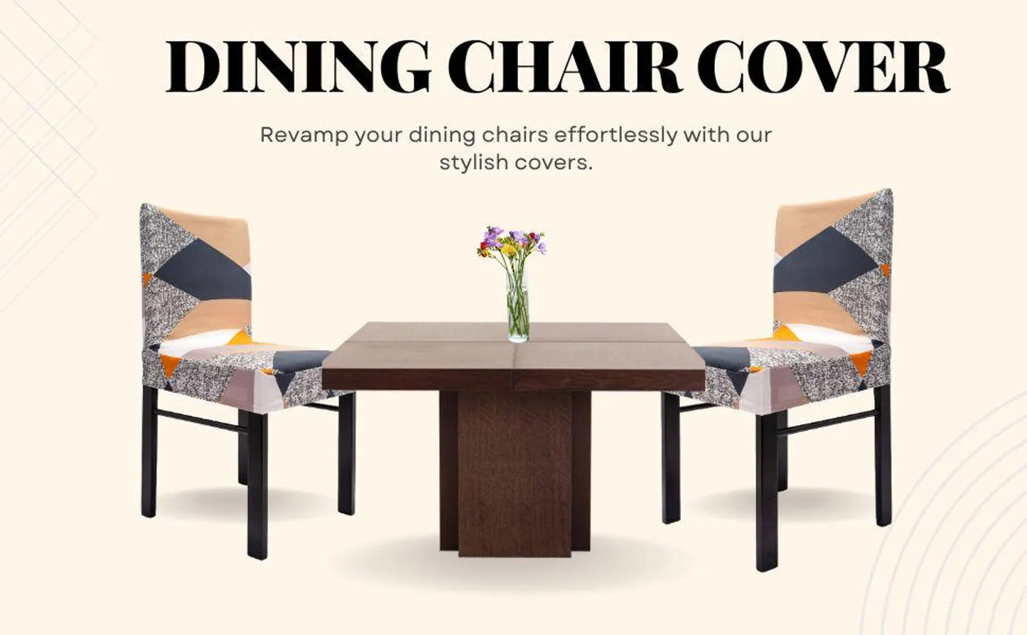 High Back Slipcovered Dining Chairs, Removable Spandex Chair Covers