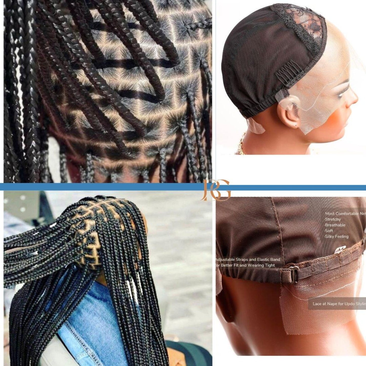 18 Inch Lace Front Micro Braided Wigs, Long Black Wigs for Women