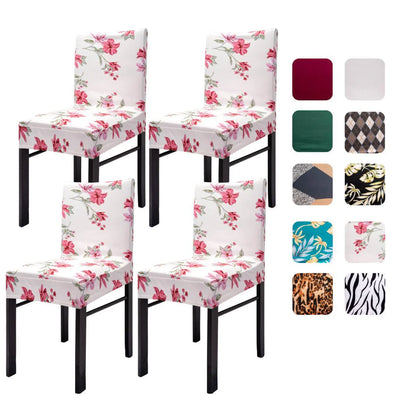 Flower Print Chair Covers, Removable Slip Cover Dining Chairs