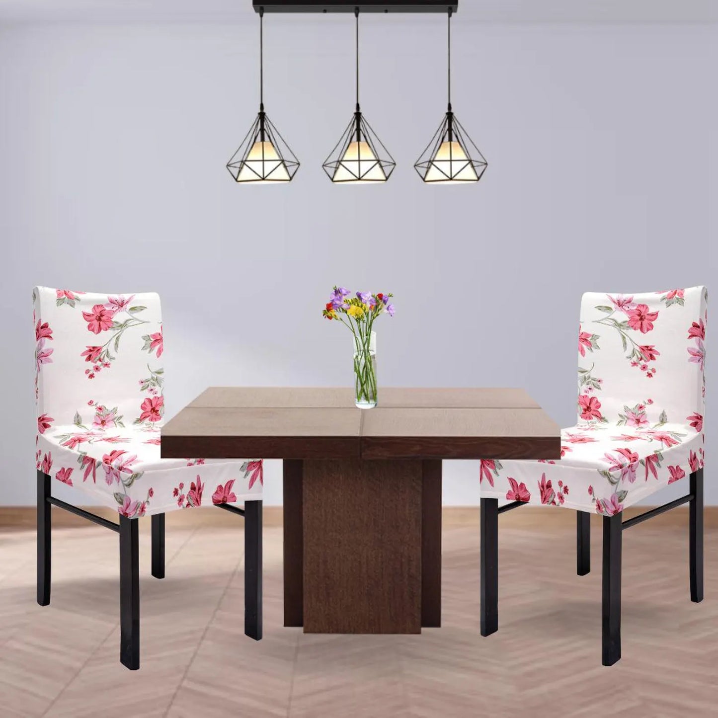 Printed Chair Covers, Flower Pattern Washable Dining Chair Covers