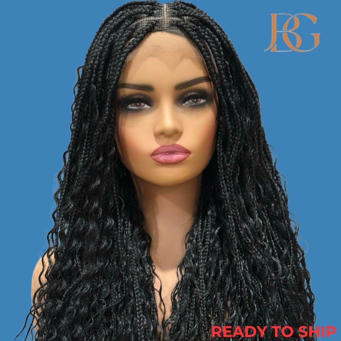 18 Inch Lace Front Micro Braided Wigs, Long Black Wigs for Women