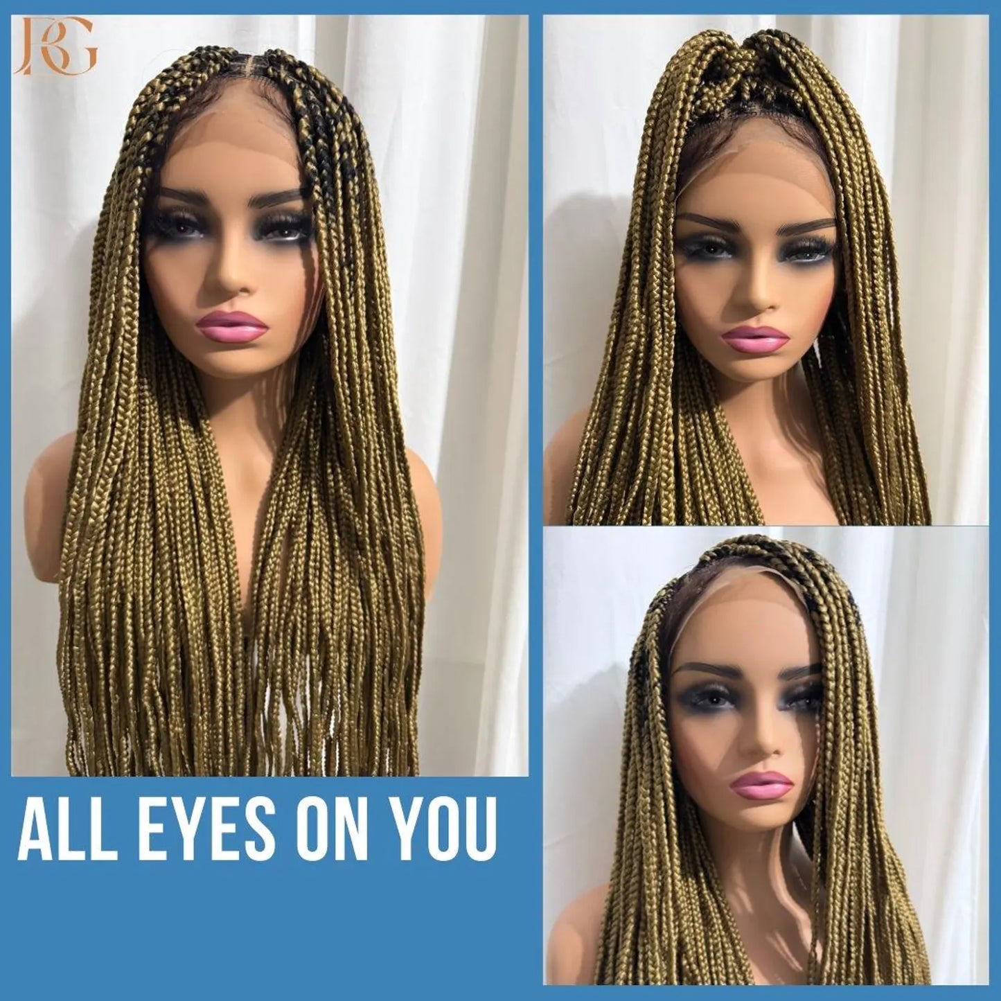 36 Inch Knotless Full Lace Blonde Braided Wig, Lace Front Wigs for Black Women
