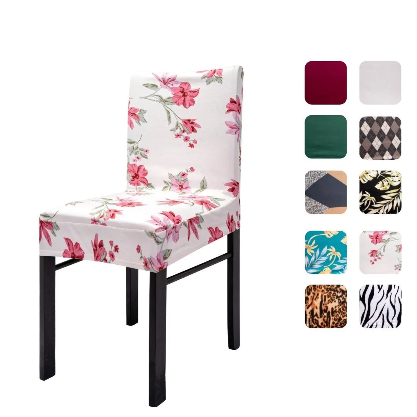 Flower Chair Covers, Removable Covers for Dining Room Chairs