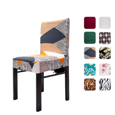 High Back Slipcovered Dining Chairs, Removable Spandex Chair Covers