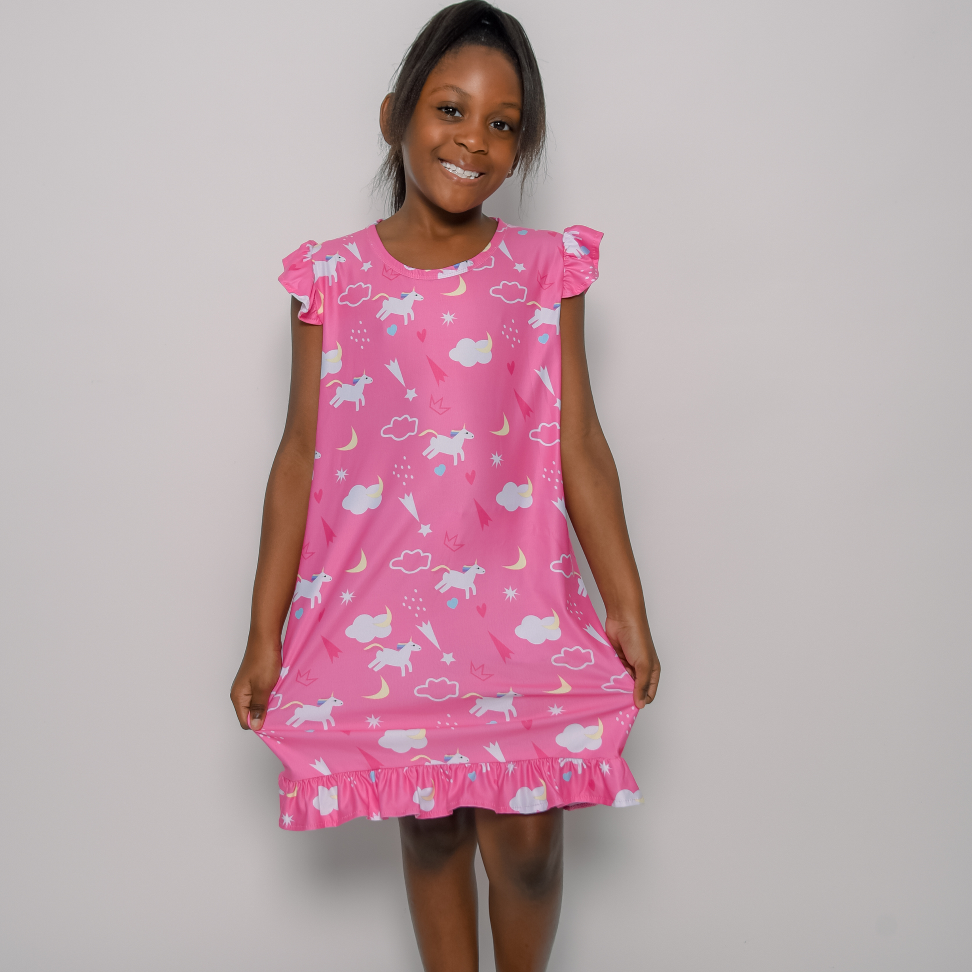 TreJaz Pajamas for Kids | Girls' Unicorn NightGown - Pink TreJaz Pajamas for Kids | Girls' Unicorn NightGown - Pink