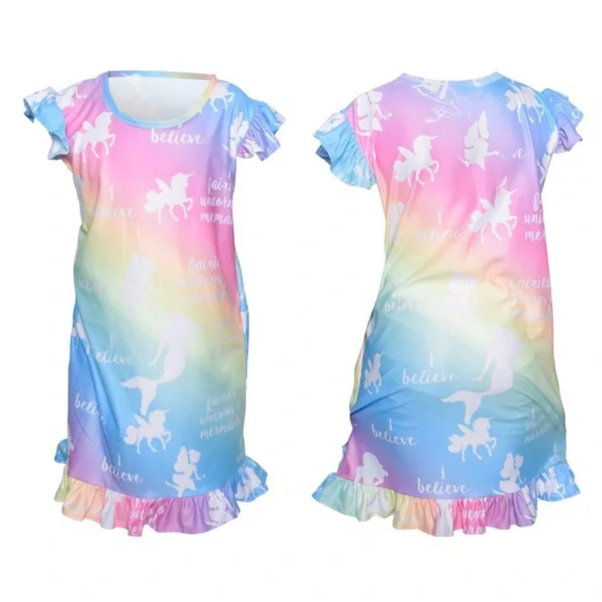 TreJaz Pajamas for Kids | Girls' Unicorn NightGown - Rainbow TreJaz Pajamas for Kids | Girls' Unicorn NightGown - Rainbow
