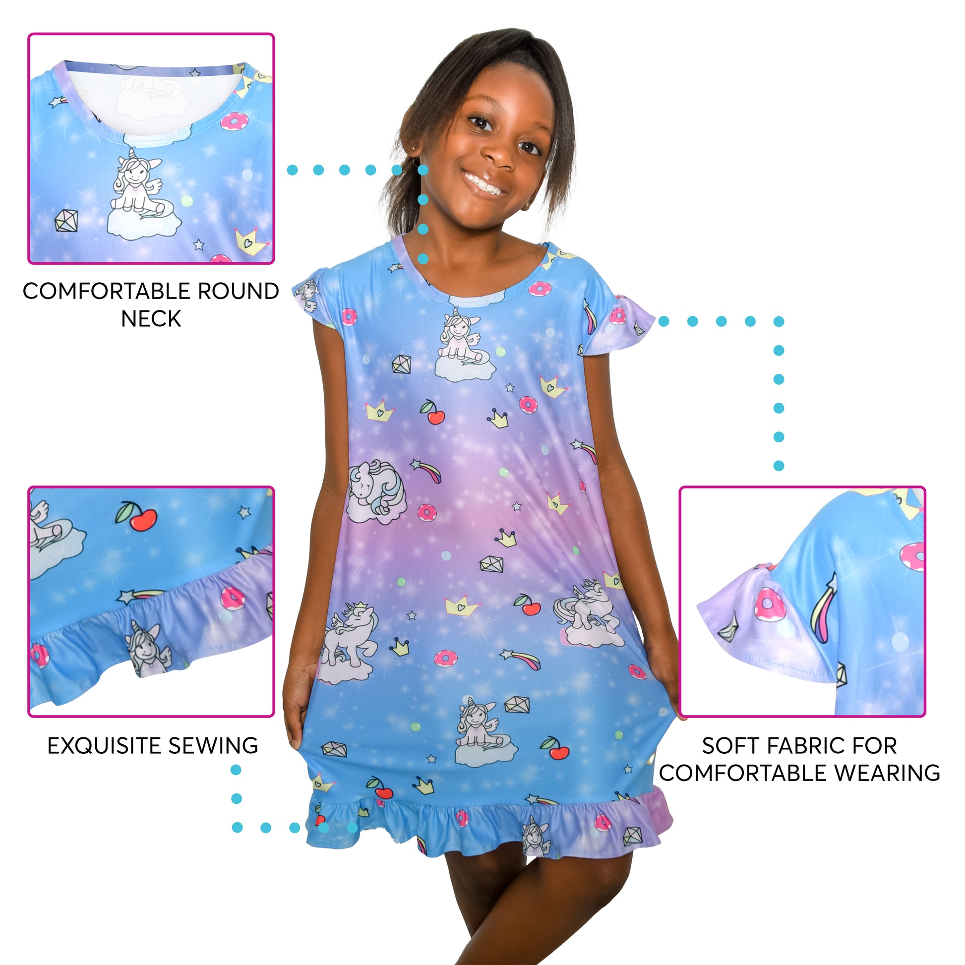 A2Z 4 Kids Bambini Ragazze Rosso Pigiama Stampato - Foto 2