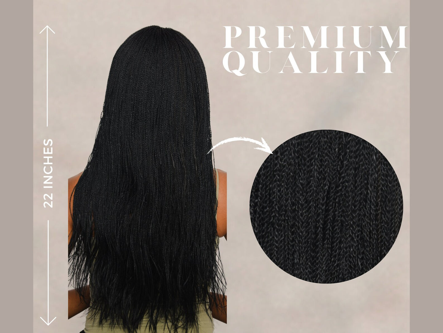 22 Inch Micro Million Twist Braided Wig for Black Women with Baby Hair