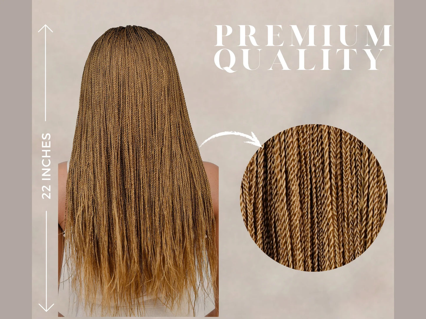 22 Inch Spring Million Twist Braided Wig For Black Women, Natural Wig