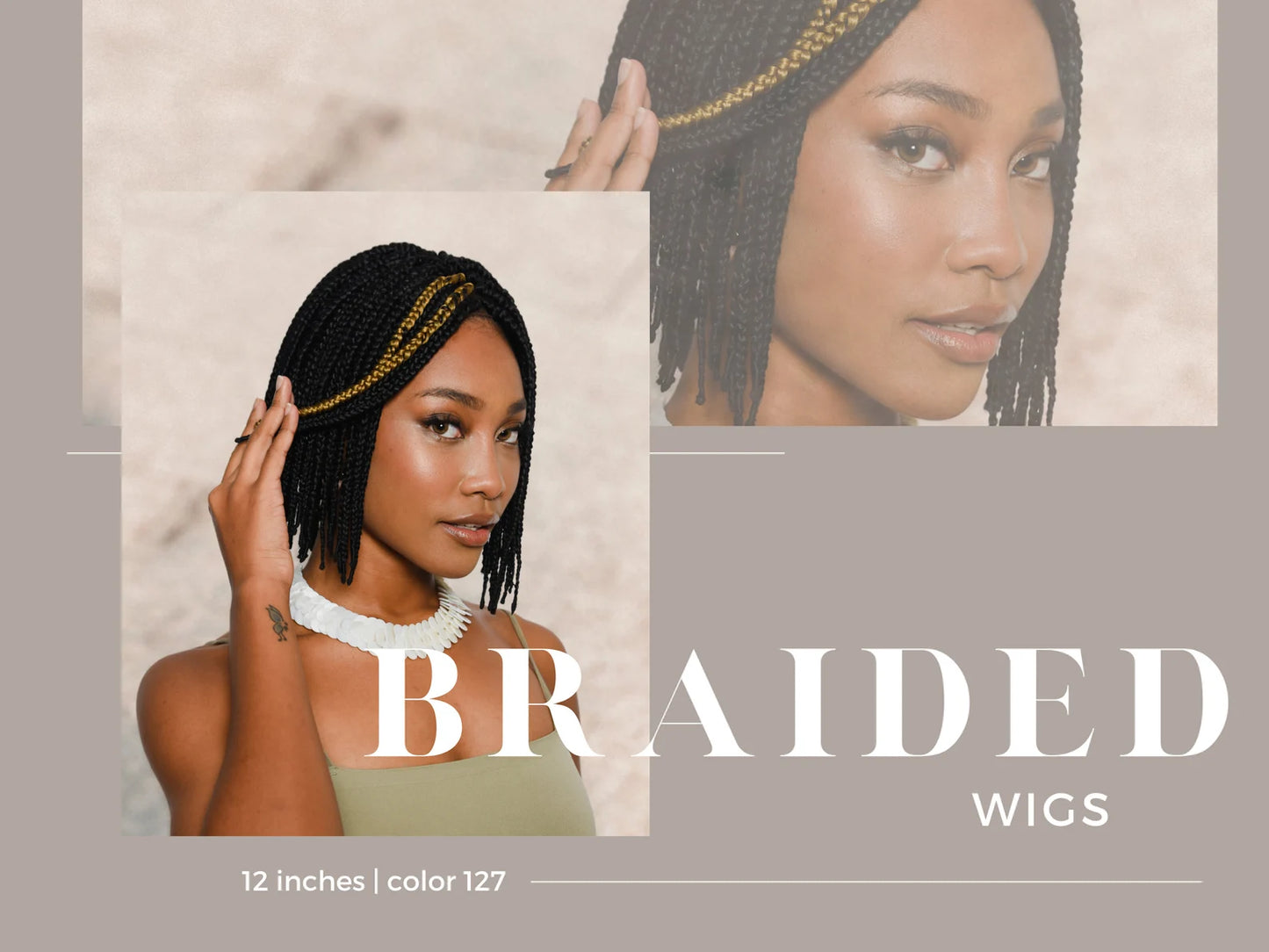 10 Inch Short Box Bob Braid Wig For Black Women, Ready to Ship Wig