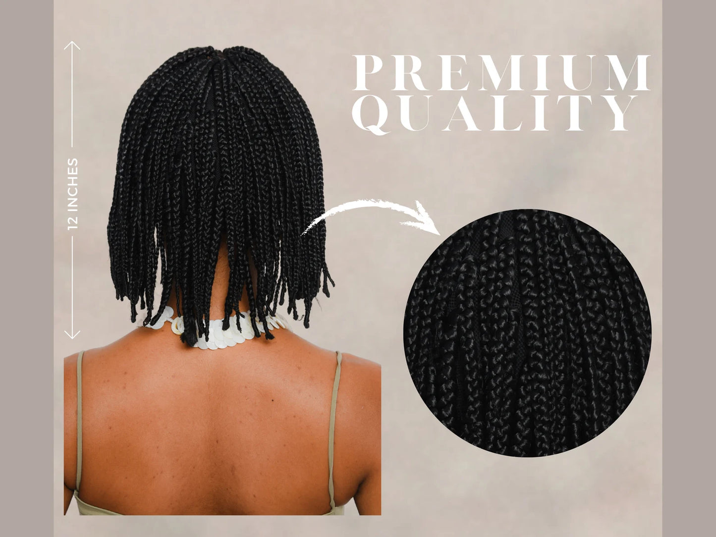10 Inch Short Box Bob Braid Wig For Black Women, Ready to Ship Wig