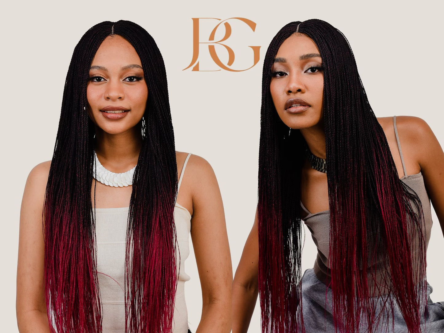 36 Inch Micro Million Twist Braided Wig with Front Lace Closure