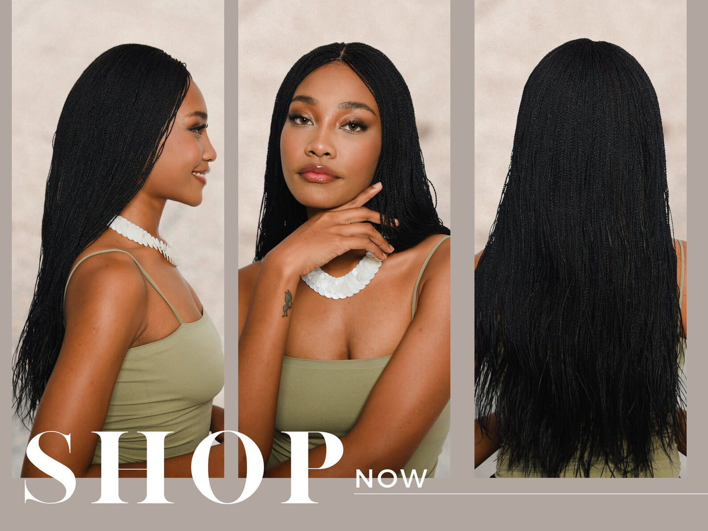 22 Inch Micro Million Twist Braided Wig for Black Women with Baby Hair