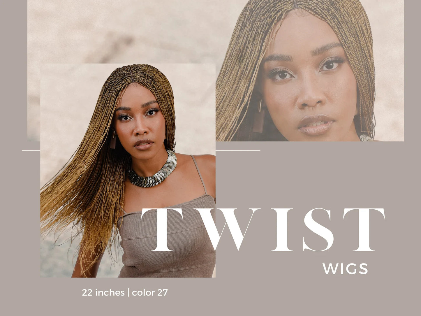 22 Inch Spring Million Twist Braided Wig For Black Women, Natural Wig
