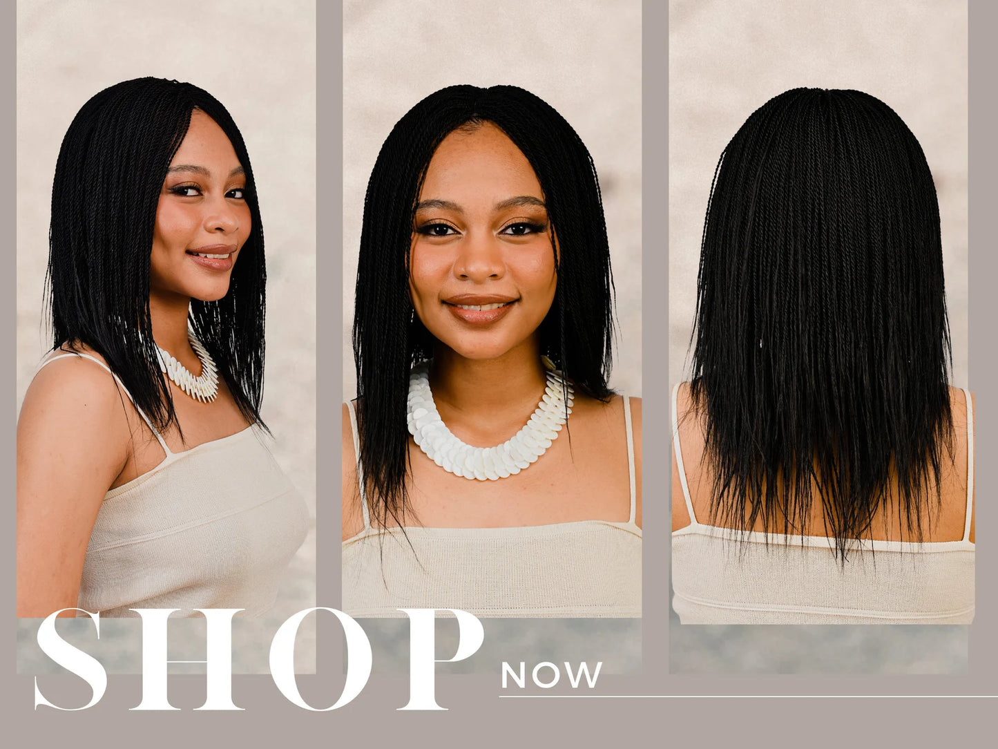 12 Inches Handmade Synthetic Box Braid Wig, Micro Million Twist Wig