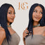 18 Inch Deep Blue Micro Million Twist Wigs, Lace Closure Braided Wig