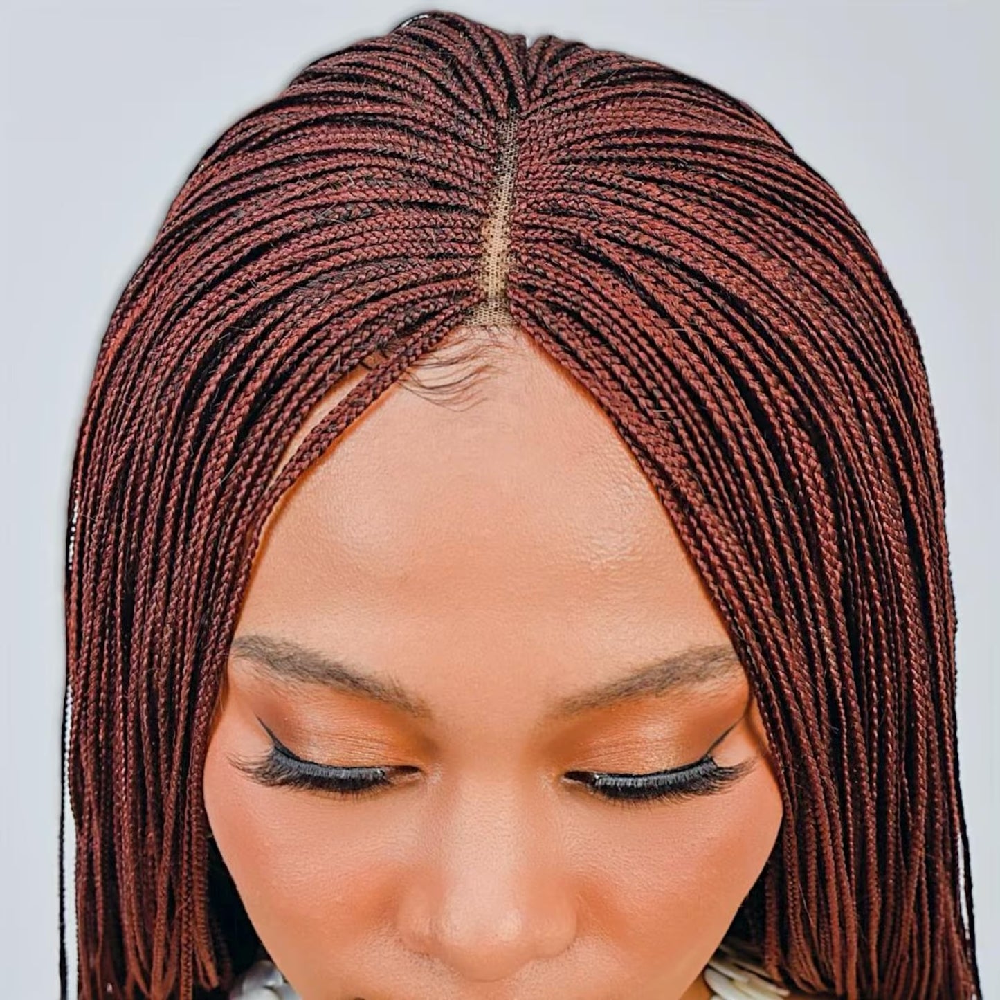 360 Lace Closure Wig, 28” Box Braids Wig for Black Women, Fashion Wig