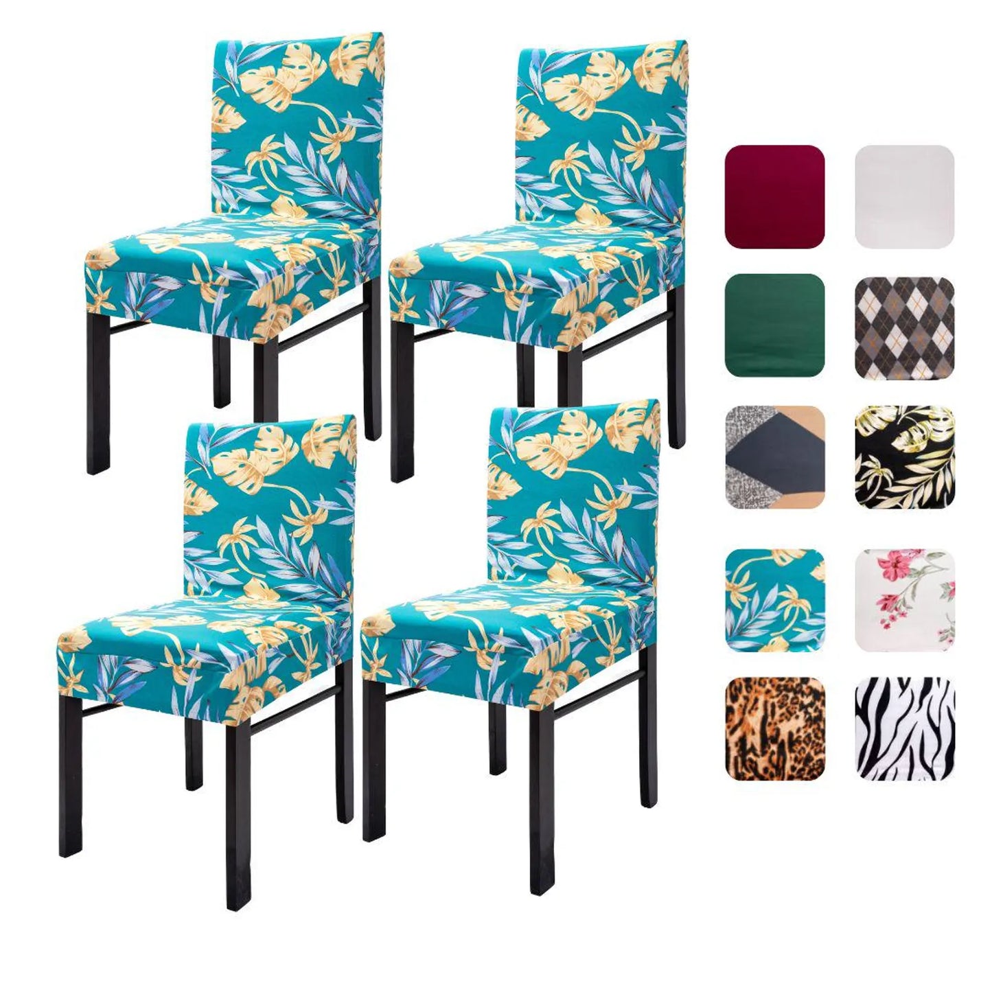 Colorful Fabric Chair Covers, Removable Printed Chair Covers