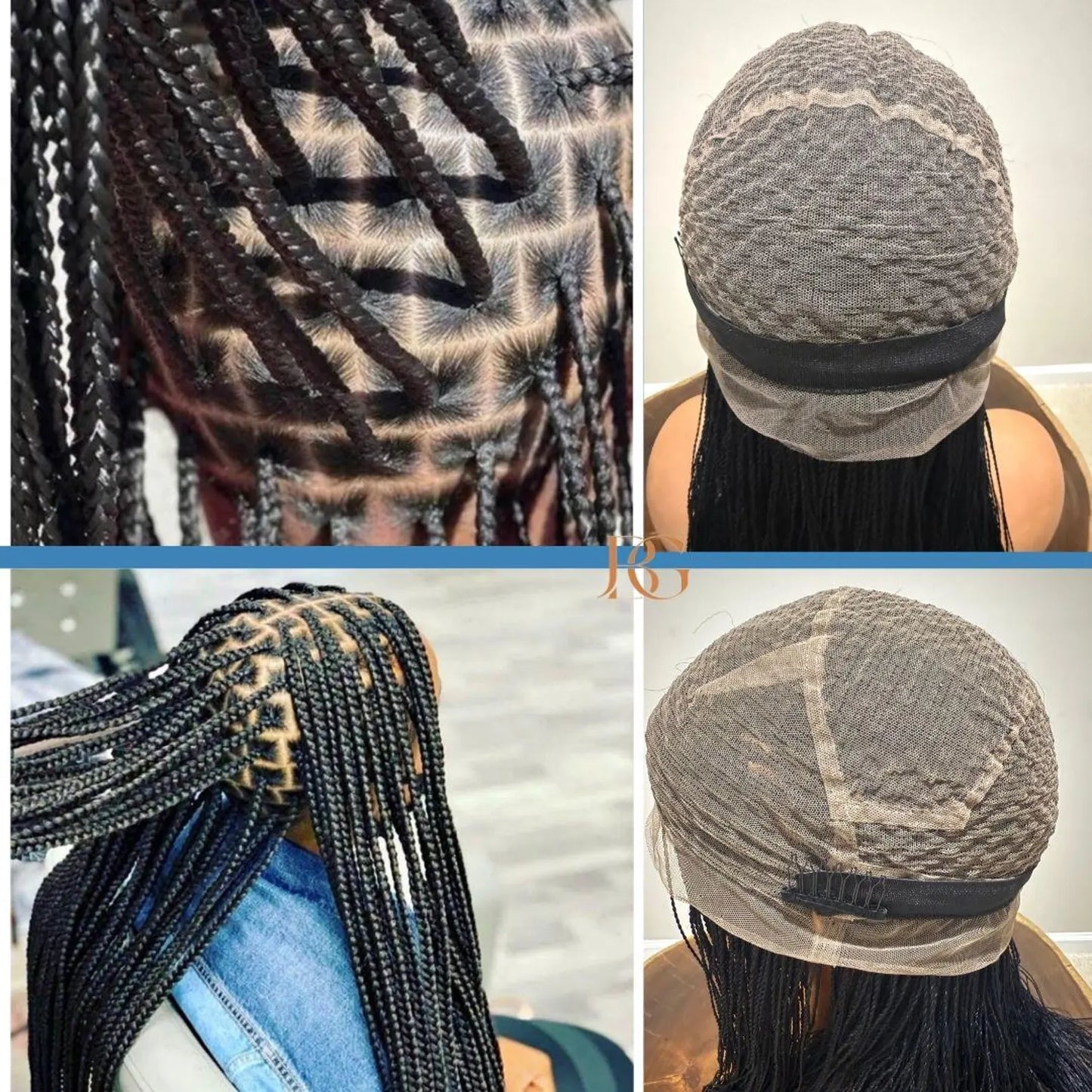 28 Inch Long Black Micro Braided Wigs, Glue Less Lace Front Wigs