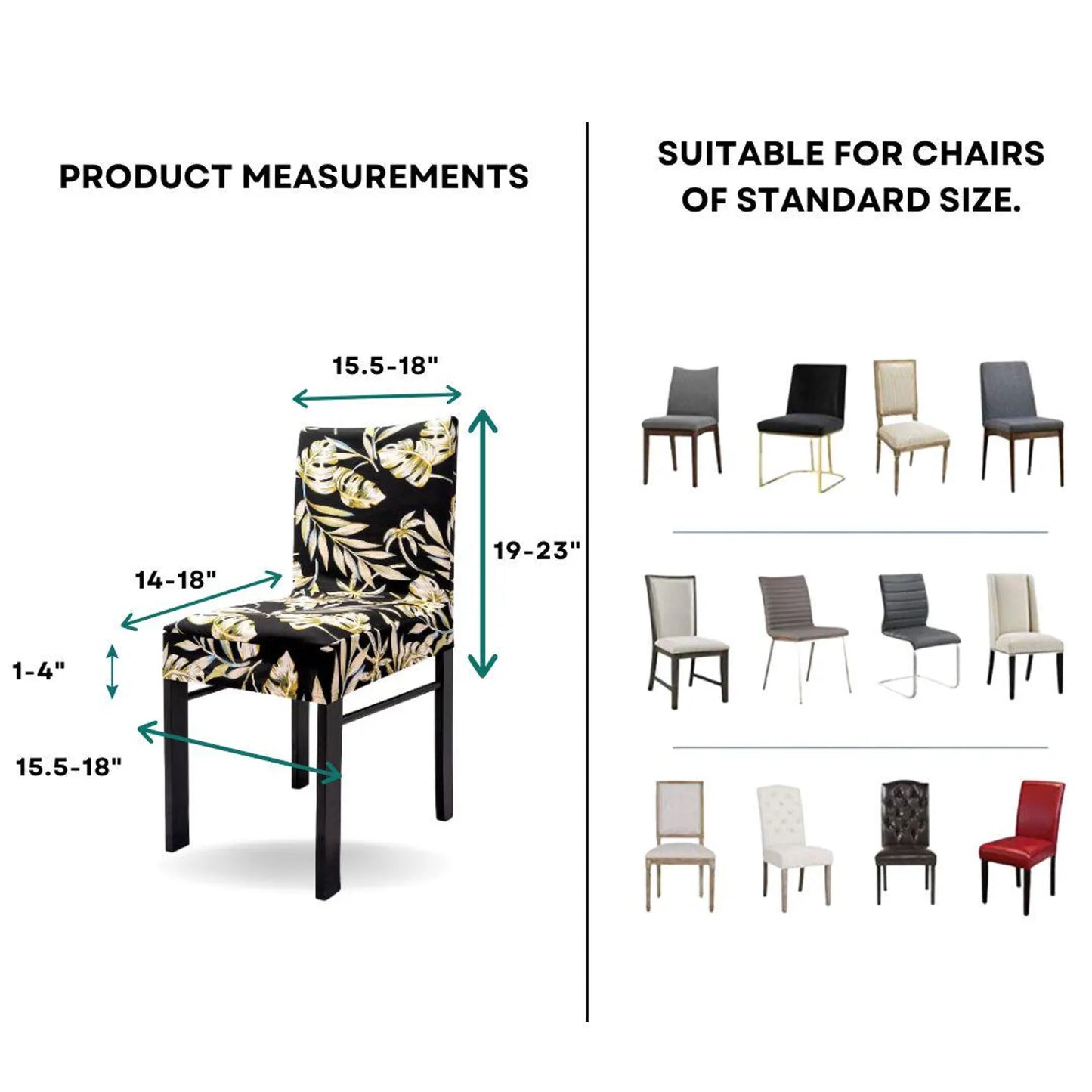 High Back Kitchen Chair Covers, Removable Spandex Chair Covers